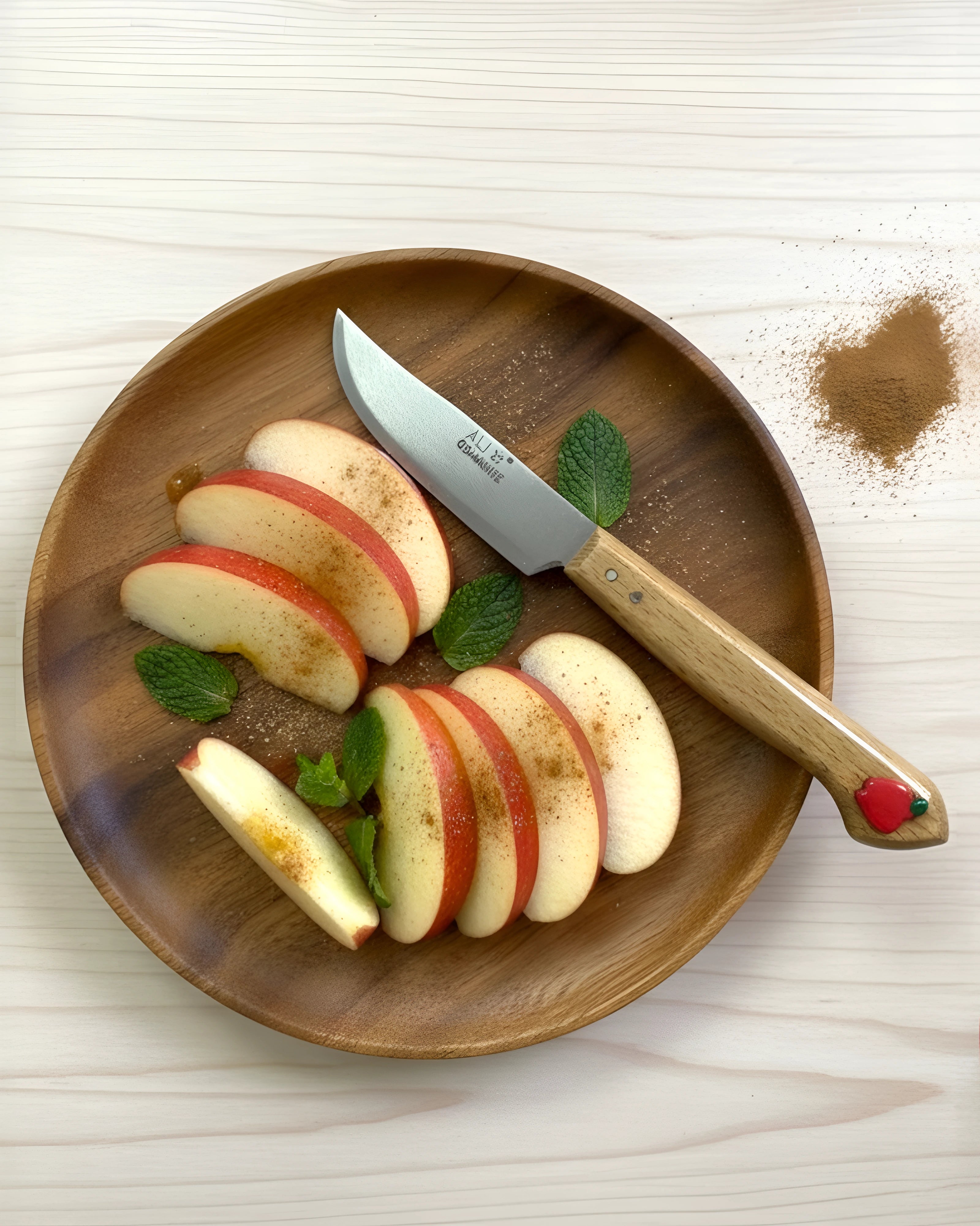 Ali Umuş Motifli Gürgen Kabza 6'lı El Yapımı Meyve-Sebze Bıçağı Seti