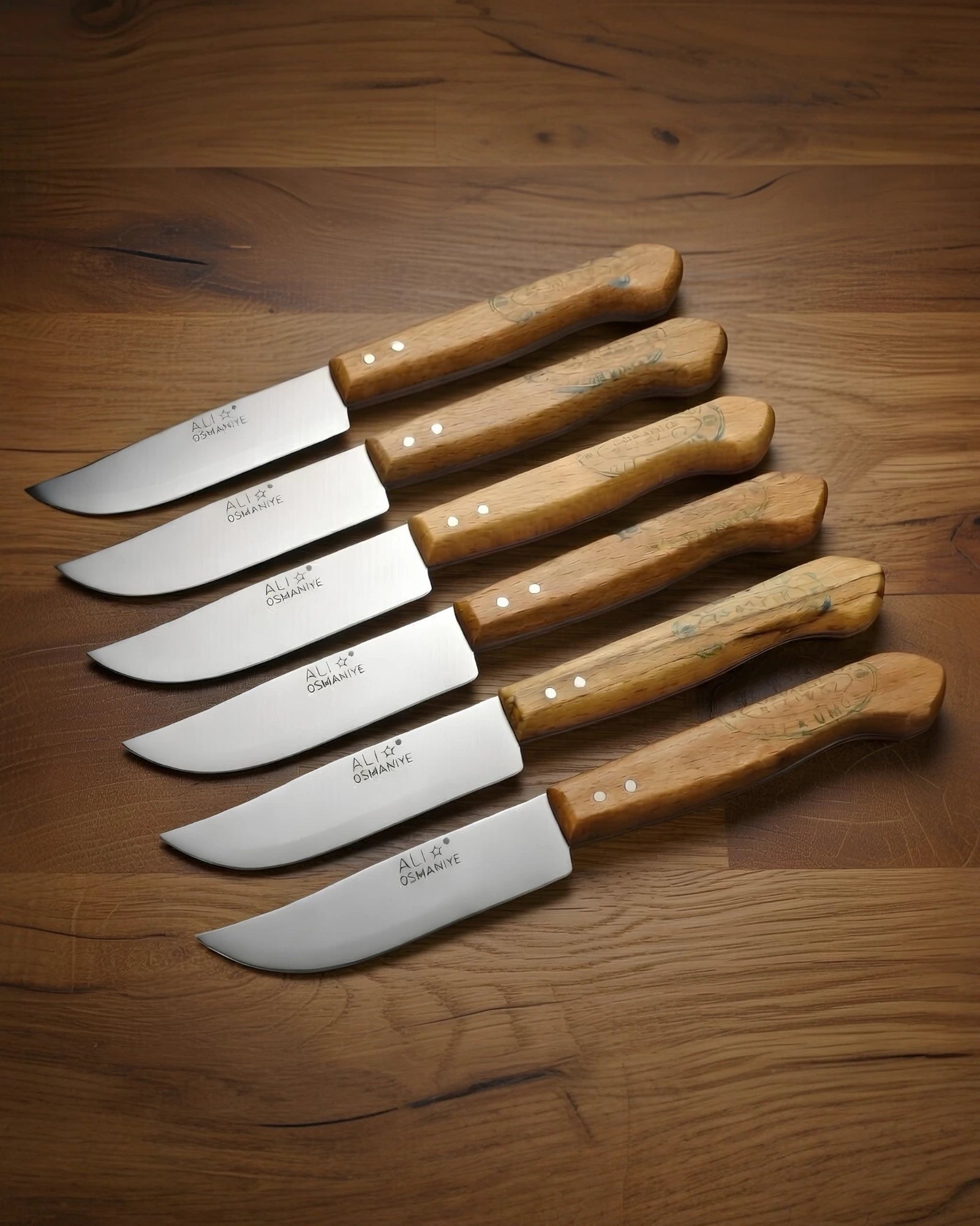 6 adet meyve bıçağı paslanmaz çelik gürgen kabza